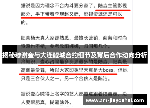 揭秘穆谢奎与大连鲲城合约细节及背后合作动向分析